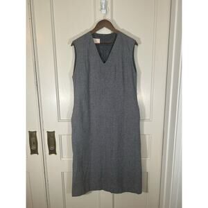 Vintage 90s Pendleton Wool Shift Midi Dress Womens Size 10 Gray Career Business